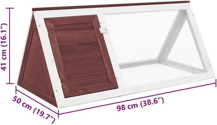 vidaXL Kaninchenstall, Holz, Braun Braun und Weiss, Braun und Weiß