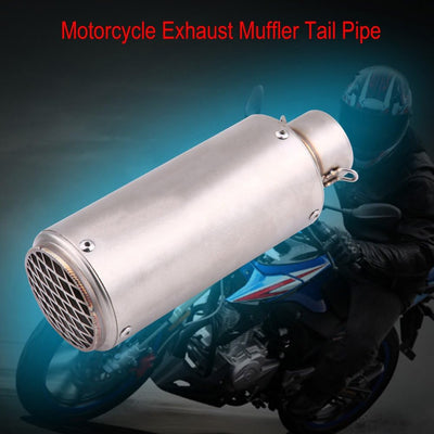 Auspuff Schalldämpfer, Metall Universal Motorrad Auspuff Schalldämpfer Endrohr Spitze Endrohr Silber