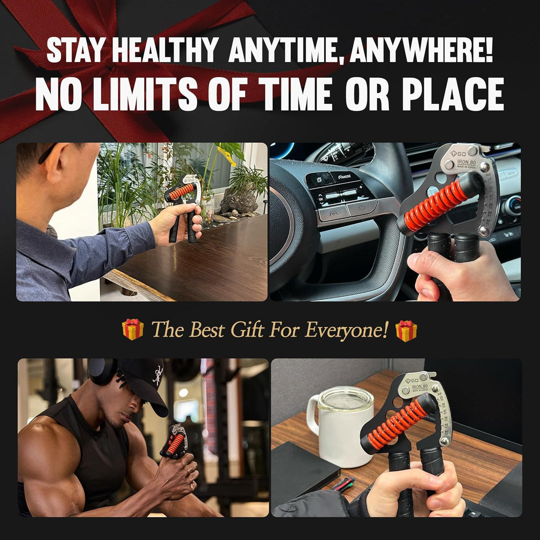 GD Iron Grip Handgriff-Stärker (verstellbare Handgriffe für Krafttraining) Handgelenk- und Unterarm-