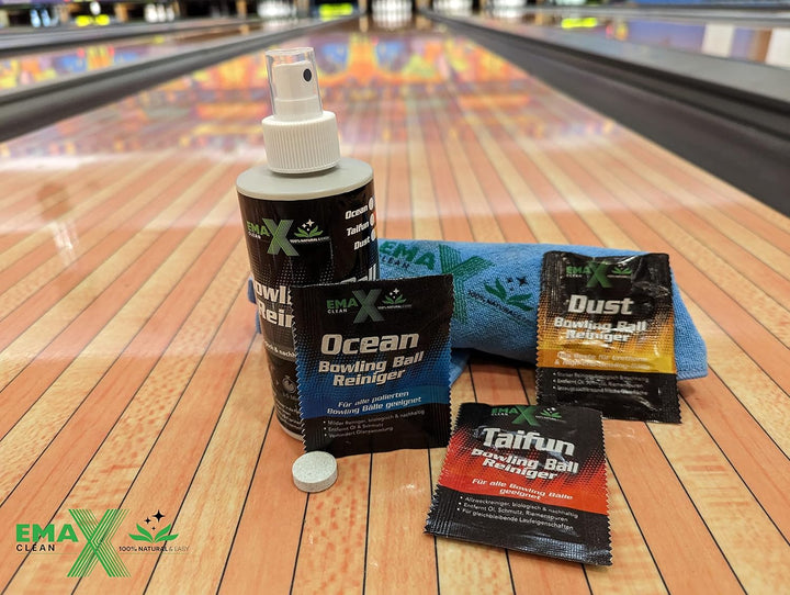 EMAX CLEAN Ocean | Bowling-Ball-Reiniger für polierte Bälle | Effektive Reinigung von Bowling-Kugeln
