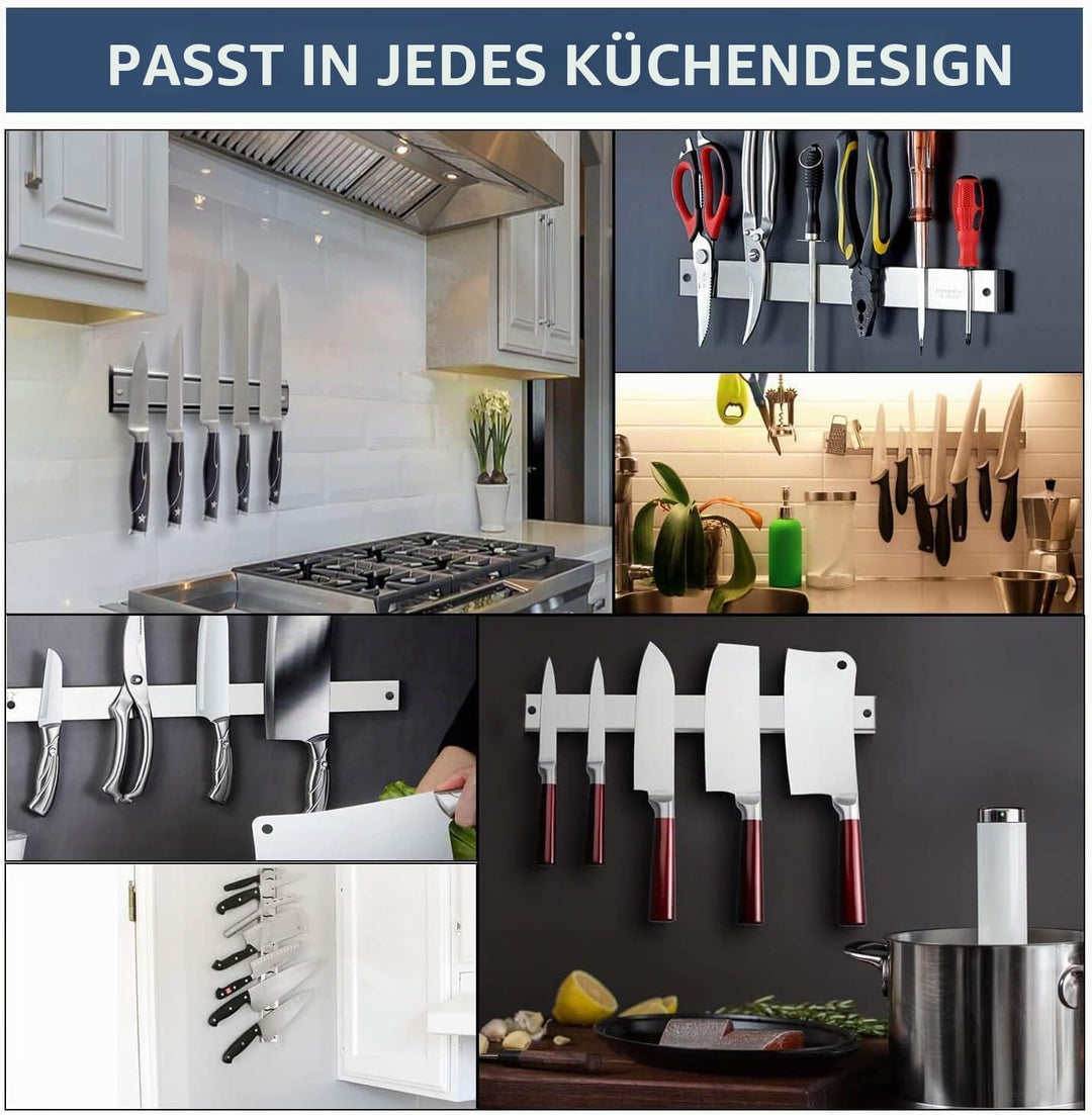 [Verbesserte 50cm] Magnetleiste Messer, Extra Starker Magnet Messerhalter aus Edelstahl, Magnetleist