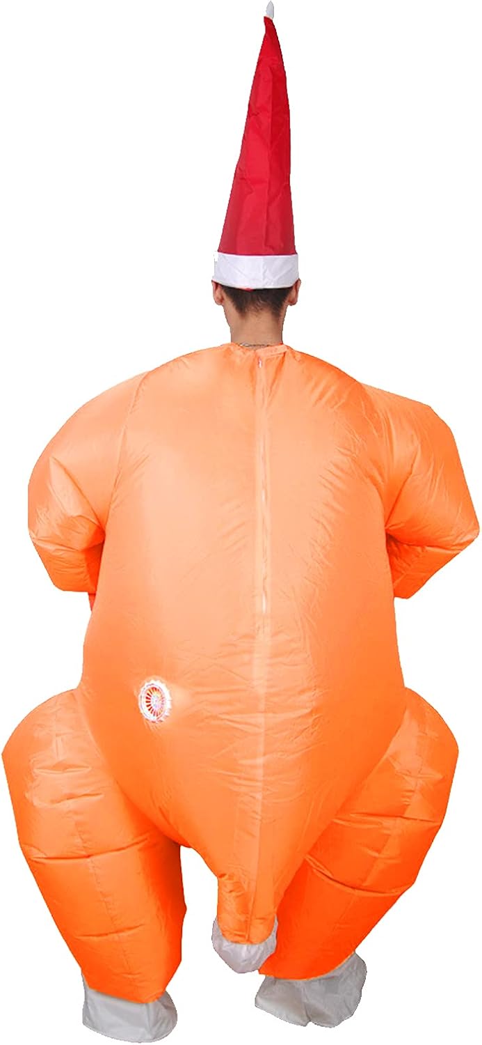 EUNEWR Aufblasbares Truthahnkostüm,Aufblasbarer Alien,Reitender Weihnachtsmann Hahn-und Truthahn-Kos