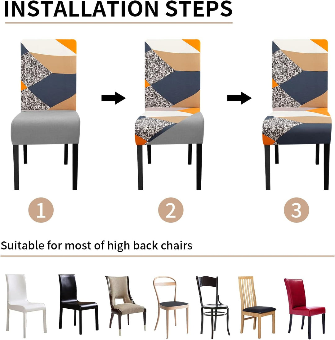 Lydevo XL 6er Set Stretch Stuhlhussen Schwingstühle XL für Esszimmerstühle Spandex Universal-Stuhlbe