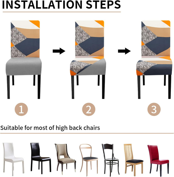 Lydevo XL 6er Set Stretch Stuhlhussen Schwingstühle XL für Esszimmerstühle Spandex Universal-Stuhlbe