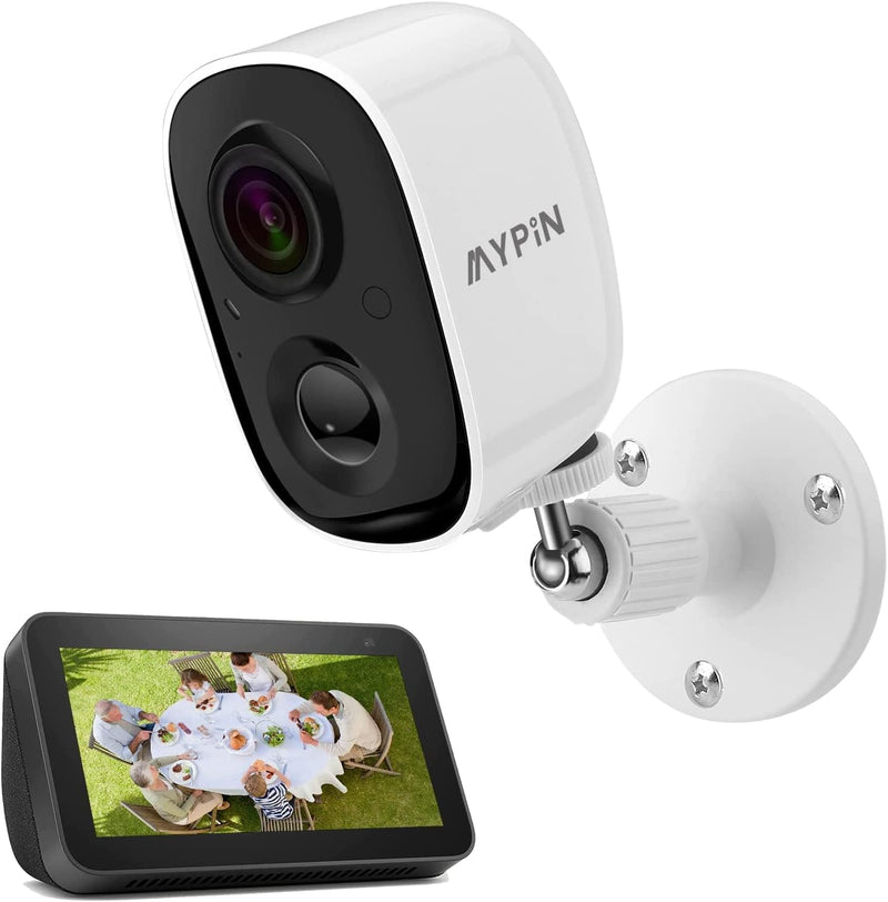 MYPIN Drahtlose Überwachungskamera mit KI-Erkennung/Personen- / Fahrzeug Erkennungsfunktion 1080P wi