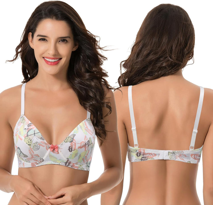 Curve Muse Damen-BH, ungefüttert, Balconette, Baumwolle, Spitze, Übergrösse, 2er- oder 3er-Pack 75C