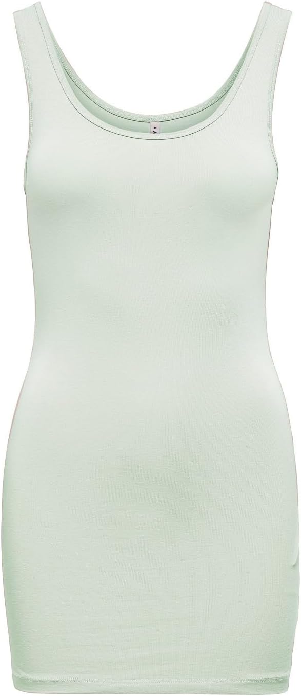 ONLY Damen Onllive Love Long Tank Noos Top S 3er Pack (Lightest Sky, Brandied Apricot, Chateau Grey)