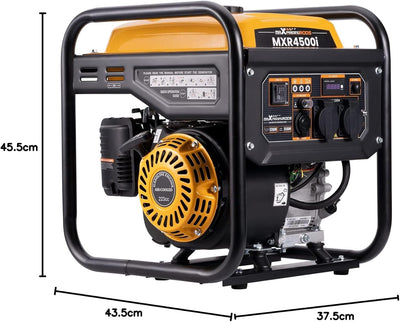 maXpeedingrods Inverter Stromgenerator 3500W Benzin 4 Takt mit zwei 230V Steckdosen Leise und leicht