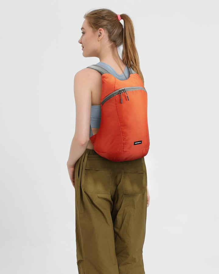 WATERFLY Faltbarer Rucksack Klein 15L: Ultraleicht Wanderrucksack Packable Tagesrucksack Sportliche