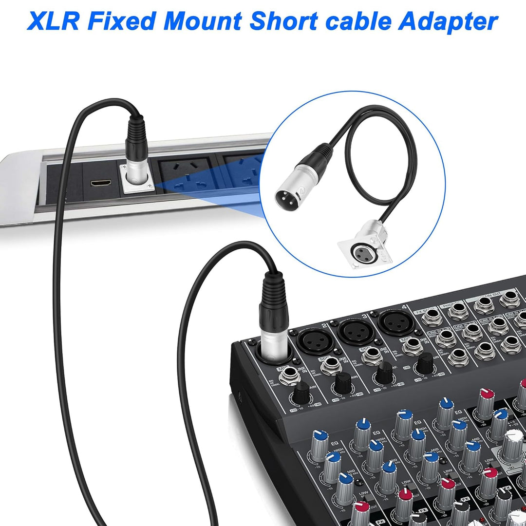 MEIRIYFA D-Typ XLR 3Pin Buchse auf Xlr Stecker Pass durch Mikrofonkabel, XLR Patch Panel Mount Steck