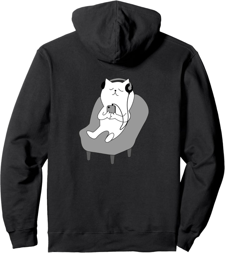 Chilling Kopfhörer tragen Musik hören Pullover Hoodie