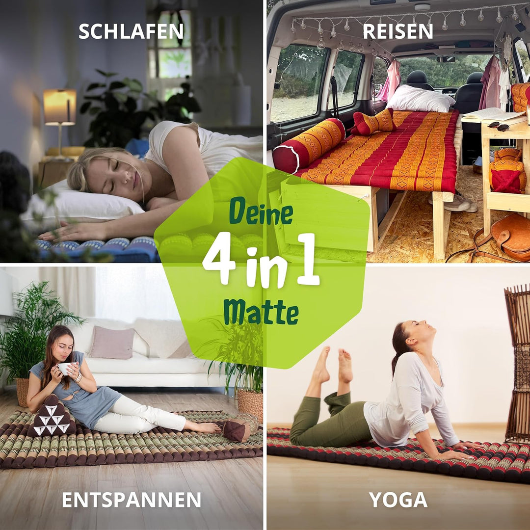livasia Rollmatte Rollmatratze L-200x110x4,5cm, Gästebett Gästematratze 1 Person, Reisebett Kofferra