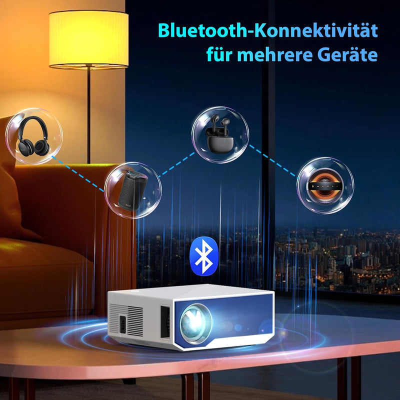 ZDK Beamer 5G WiFi Modell 2024 Full HD 1080P, 20.000 Lumen Beamer, Heimkino, kompatibel mit Smartpho