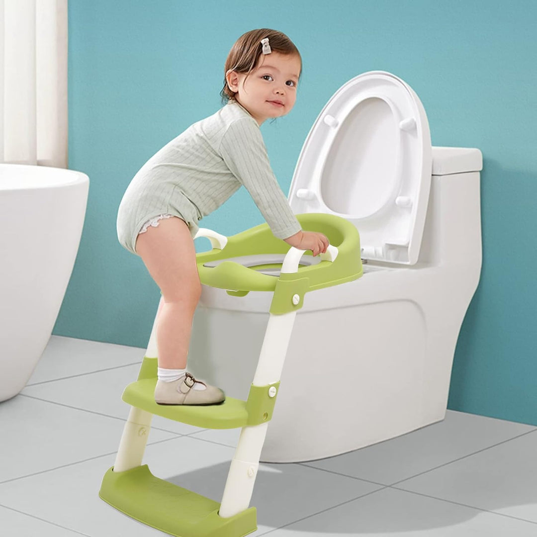 Töpfchen Toilettensitz Baby mit Treppe, Kinder WC Sitz Toilette Toilettentrainer Höhenverstellbar un