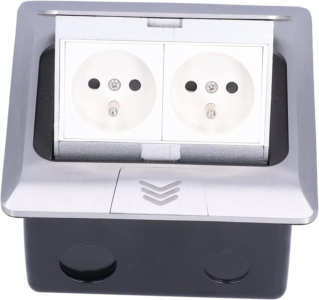 Up Bodendose Aluminiumlegierung Boden Desktop-Steckdose Wasserdichte Steckdose 2-Wege IP40 250V/16A