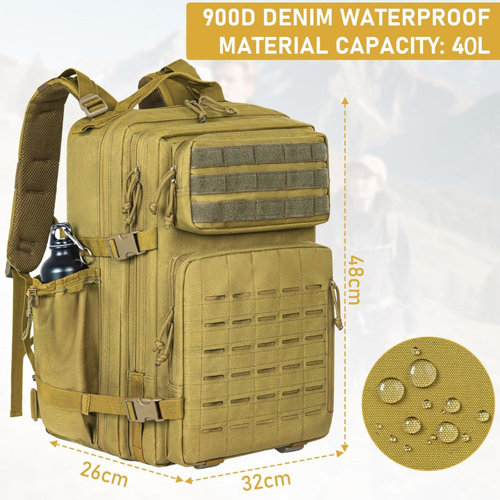 40L Taktischer Rucksack 900D Nylongewebe Jagd Rucksäcke Outdoor-Überlebensrucksack Rucksack Herren f