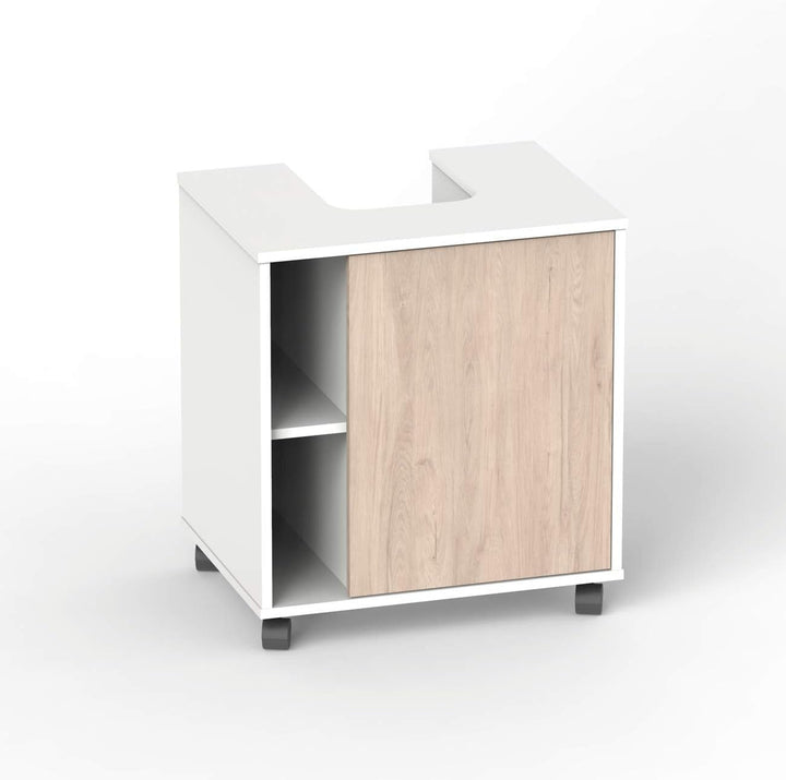 MUEBLES PITARCH Sintra Möbelstück zum Abdecken von Waschbecken, Holzwerkstoff, Kombination Weiss und