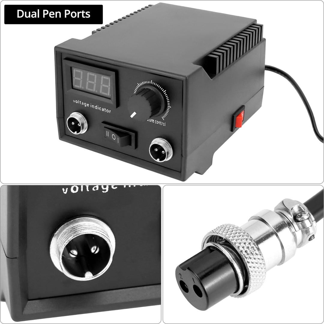 QWORK® Pyrographie Maschine, Brandmalerei Maschine mit Digitalanzeige, Brandmalerei Set 60W, Holzbre