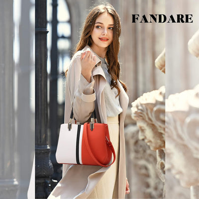 FANDARE Elegante Damen Umhängetaschen Schultertasche Frauen Handtasche PU Leder Wasserdicht für Büro