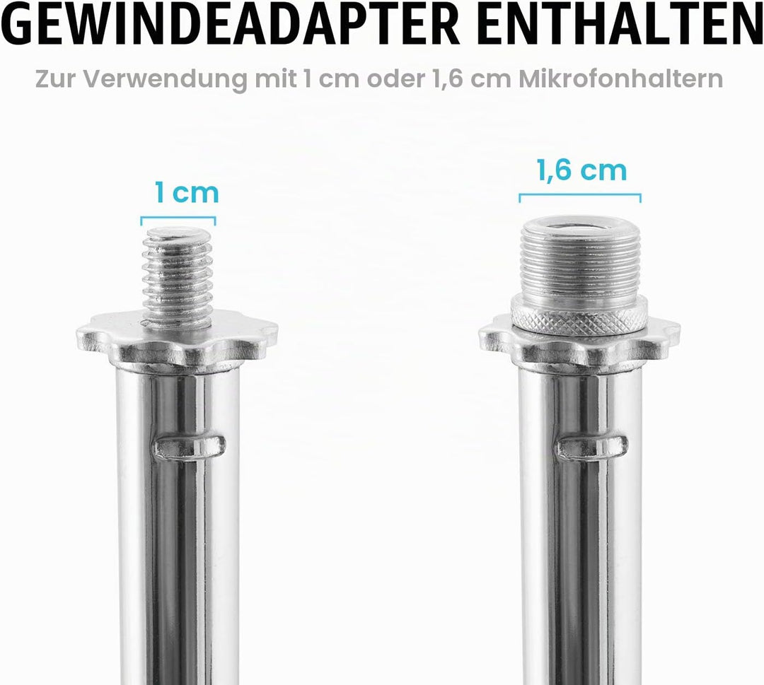 Tiger MCA14-CM Mikrofonständer mit Rundfuss - Chrom Chrome Runde Base Single, Chrome Runde Base Sing