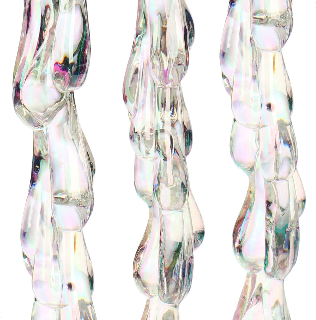 COM-FOUR® 12x Weihnachtsbaumanhänger Eiszapfen - Christbaumschmuck für den Weihnachtsbaum - Weihnach