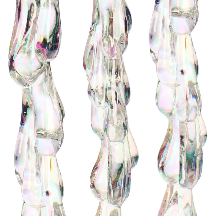 COM-FOUR® 12x Weihnachtsbaumanhänger Eiszapfen - Christbaumschmuck für den Weihnachtsbaum - Weihnach