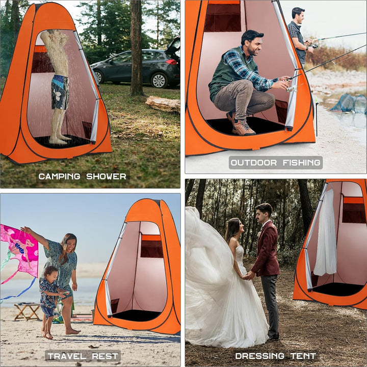 BRIAN & DANY Duschzelt Camping, Pop Up Toilettenzelt, Tragbares Umkleidezelt mit Regenschutz und Fen