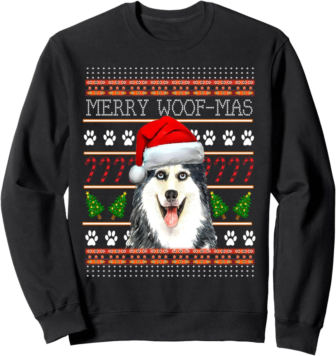 Husky Dog Lover Hässlicher Weihnachtspullover Sweatshirt