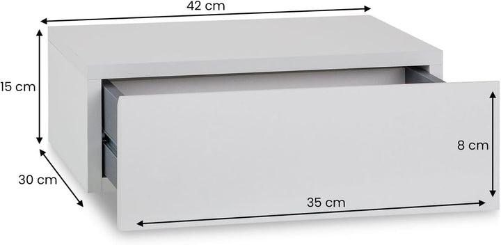 CARO-Möbel Wandregal Anne hängende Nachtkommode Wandboard Nachttisch mit 1 Schublade schwebend, grif