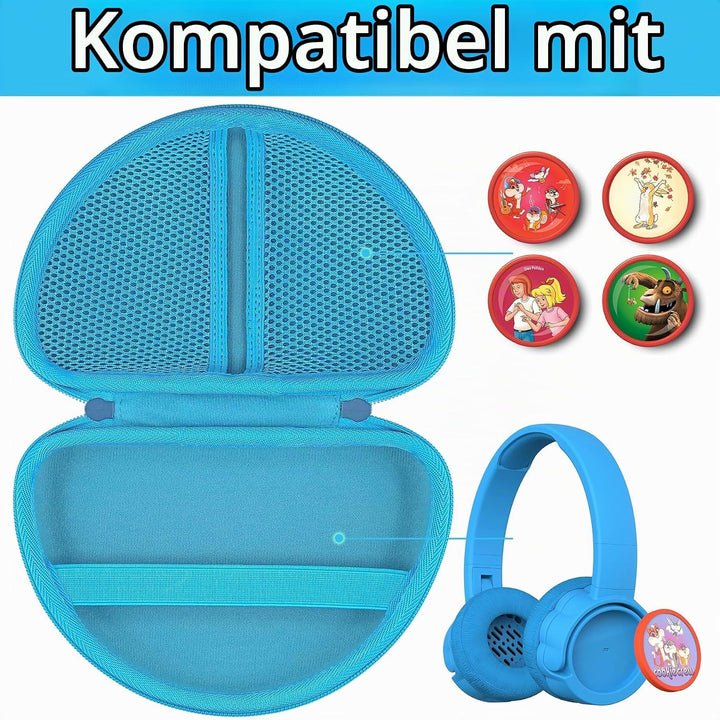 co2CREA Hart Tragbare Schutzhülle Etui Tasche für All-In-One Audioplayer Starterset Drix Blau Cookie