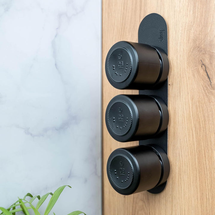 silwy® Feinkost-Magnetgläser 3er-Set (All Black 125ml)