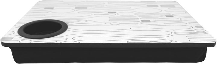 PrimoLiving Knietablett mit Tassenhalterung - 41 x 28,2 x 7,5 cm – Tablett als Laptopunterlage – Sof