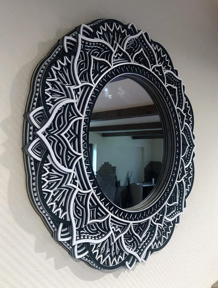 Holz Mandala Spiegel Wohnkultur Elegante Wohnung Wandkunst Farbige Wohnzimmer Küche Hängende Dekorat