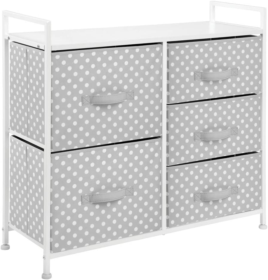 mDesign Kommode mit 5 Schubladen – breiter Schubladenschrank fürs Kinderzimmer – Kleiderkommode mit