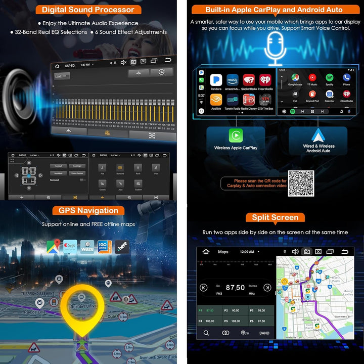 Erisin 7 Zoll Android 14 Autoradio Für Mercedes Benz C Klasse W203 CLC Klasse G-Klasse W463 GPS Navi