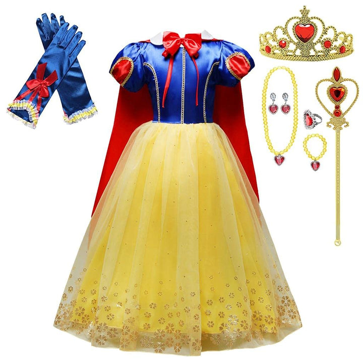 Lito Angels Prinzessin Schneewittchen Kostüm Kleid für Kinder Mädchen, Halloween Prinzessinenkleid K