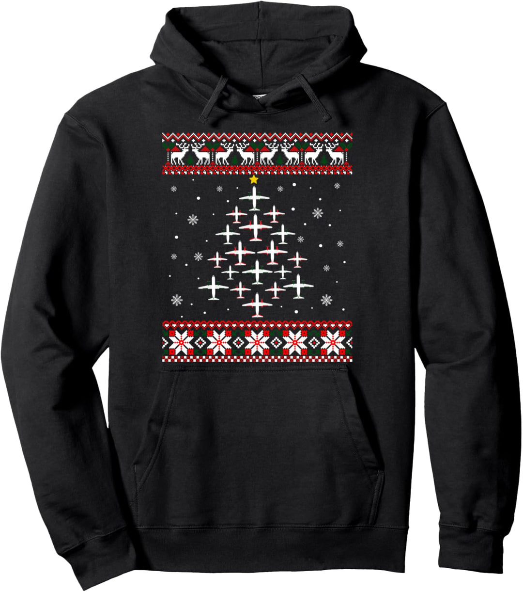Flugzeug Weihnachten Lustige Hässliche Xmas Pullover Pullover Hoodie