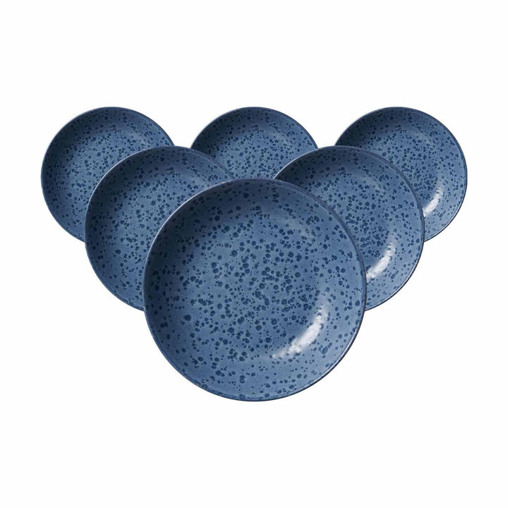 Ritzenhoff & Breker Kitwe Suppenschalen 6er Set, 20 cm, Tiefe Schalen mit matter Maserung, Unikate d