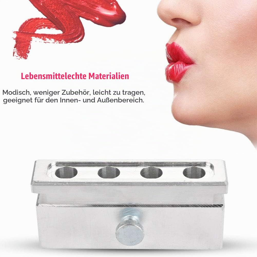 DIY Lippenstiftform, Lippenbalsam machen Tool Kit Set, 4 Kavitäten DIY Lippenstiftform Aluminiumlegi