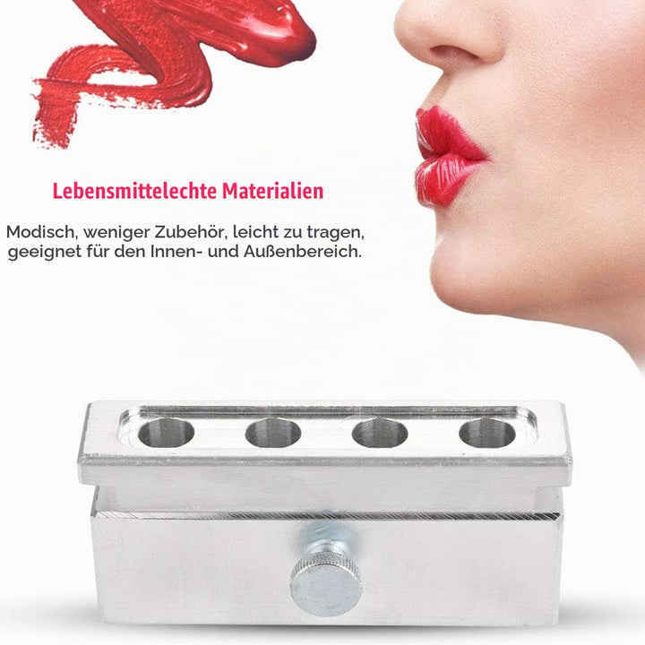DIY Lippenstiftform, Lippenbalsam machen Tool Kit Set, 4 Kavitäten DIY Lippenstiftform Aluminiumlegi