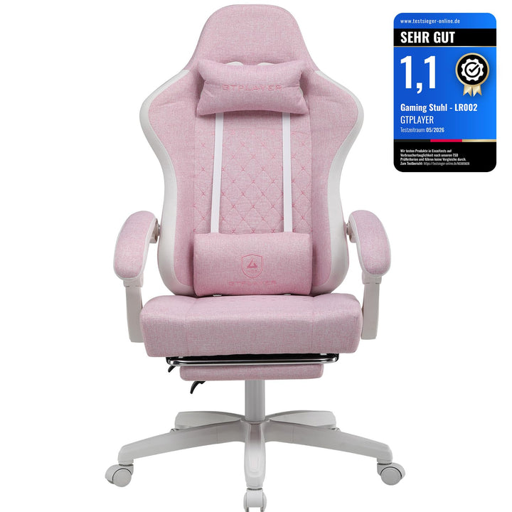 GTPLAYER Gaming Stuhl Ergonomischer Gaming Sessel Schreibtischstuhl mit Stoffoberfläche, Federsitzki
