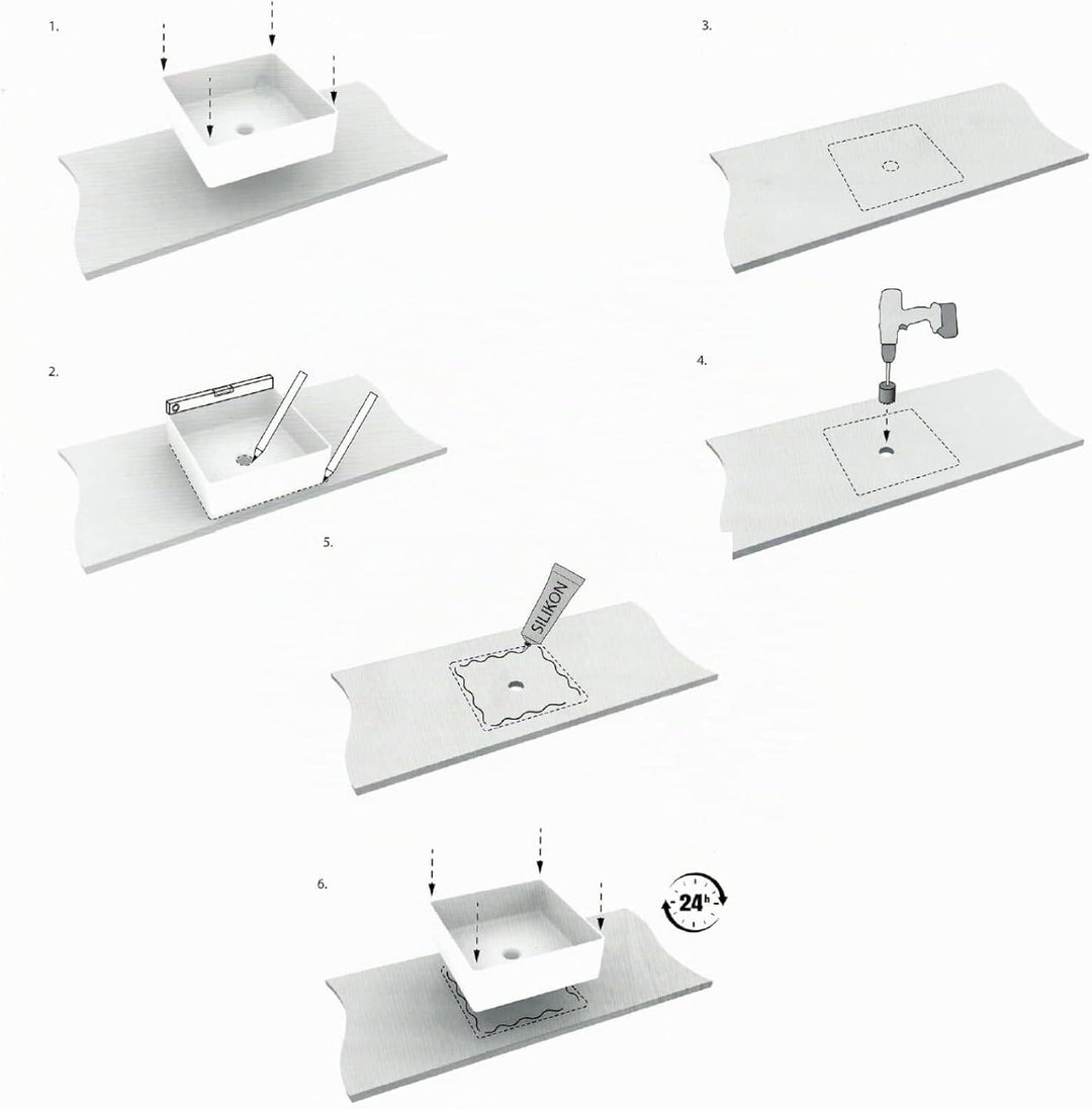 VBChome Waschbecken 60 x 41 cm Keramik Weiss Oval Pop-up ventil Click-Clack Waschtisch Handwaschbeck