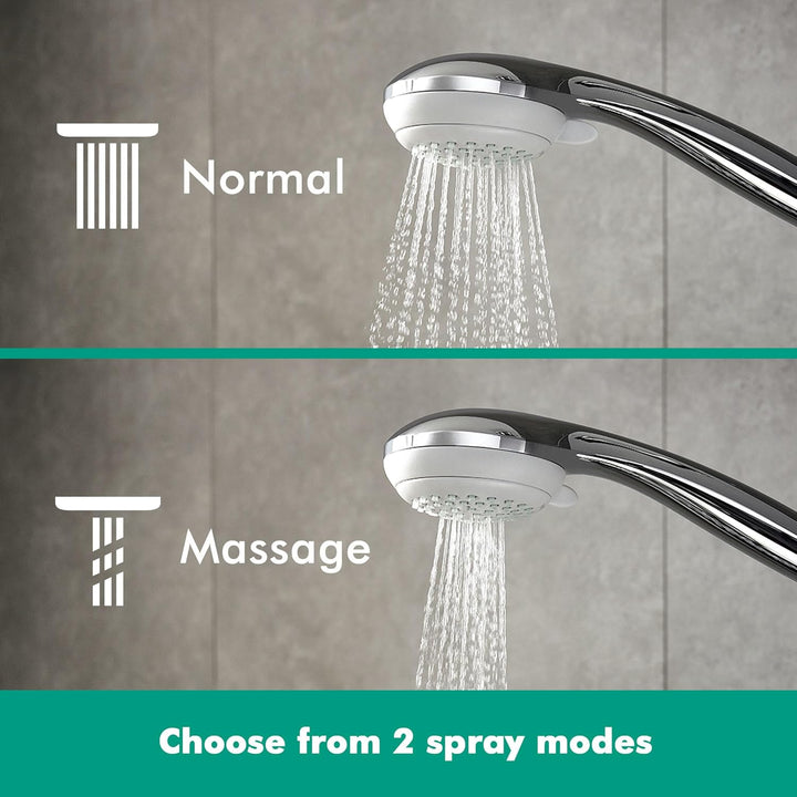 hansgrohe Crometta 85 - Duschkopf, Handbrause mit 2 Strahlarten, runde Duschbrause (⌀ 85 mm), Brause