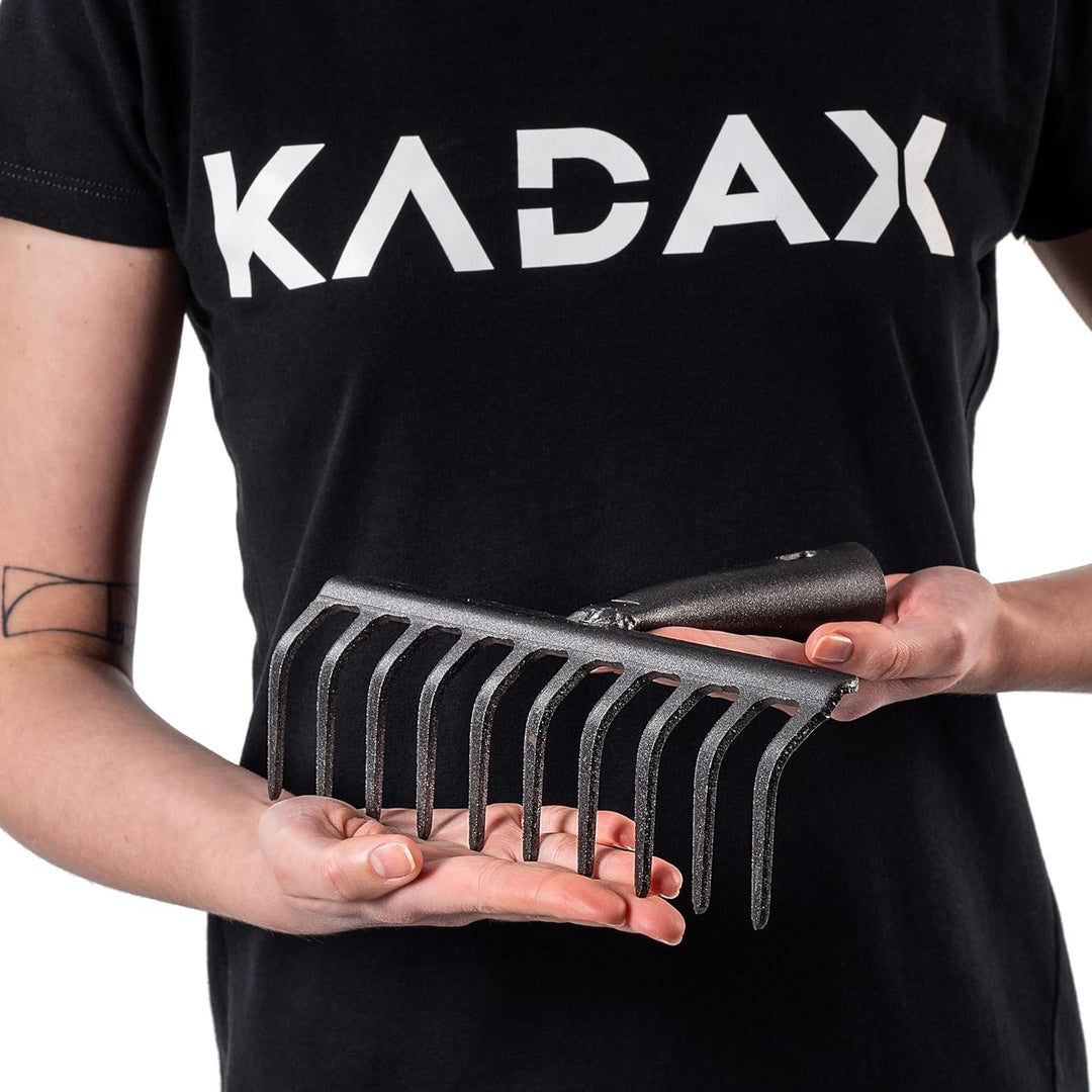 KADAX Gartenharke ohne Stiel, Gartenrechen aus Stahl, Rasenrechen für Gartenpflege, Robuste Rasenhar