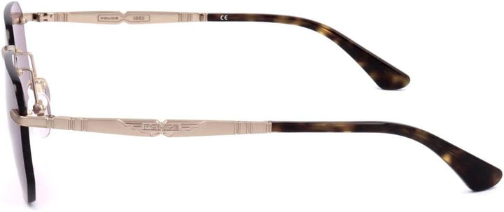 Police SPLF69 Brille, Shiny Camel mit Coloured Parts, 55 für Herren, Shiny Camel with coloured parts