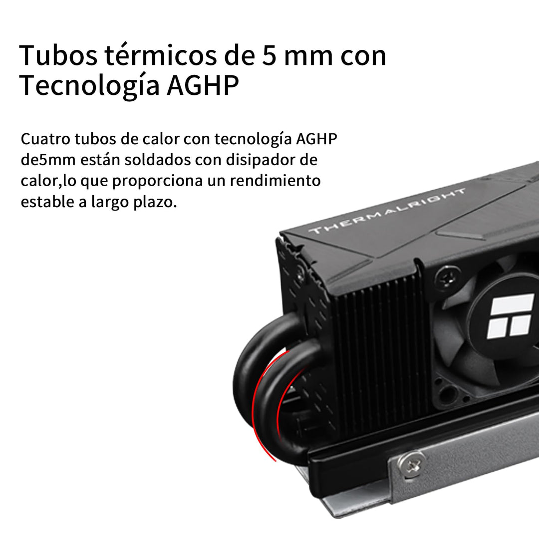 Thermalright HR10 2280 PRO Black SSD Kühler,Doppelseitiger Kühlkörper,Mit 4×5mm Heatpipes AGHP Tochn