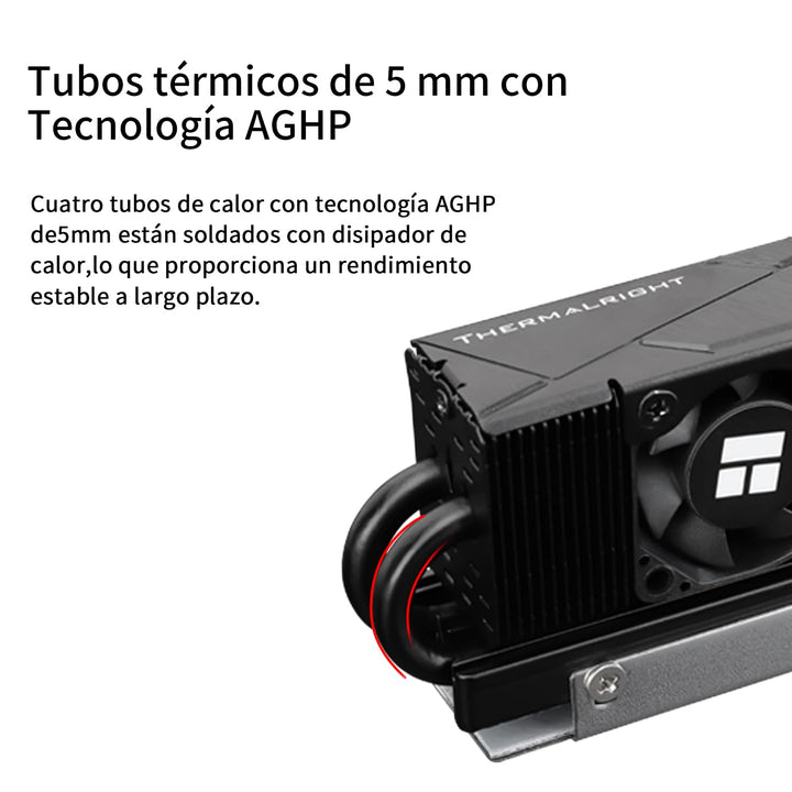 Thermalright HR10 2280 PRO Black SSD Kühler,Doppelseitiger Kühlkörper,Mit 4×5mm Heatpipes AGHP Tochn