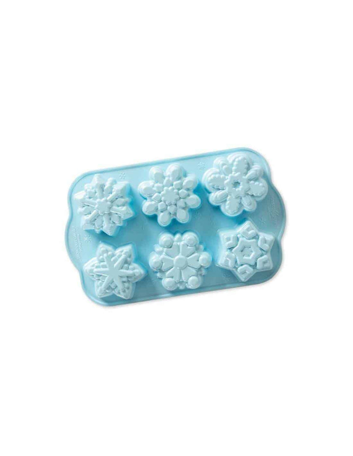 Nordic Ware Backform, Kuchenform, Schneeflocke, 6 verschiedene Muffin-Formen, Winter blau, Aluminium