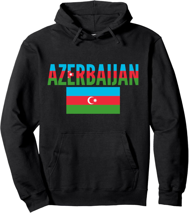 Azerbaijan Country Flag - Azerbaijani Pullover Hoodie