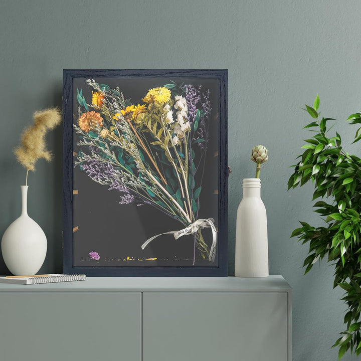 FramePro Grosse Schattenbox Vitrine Rahmen mit Glasfenstertür 3D Bilderrahmen Erinnerungsstücke Meda